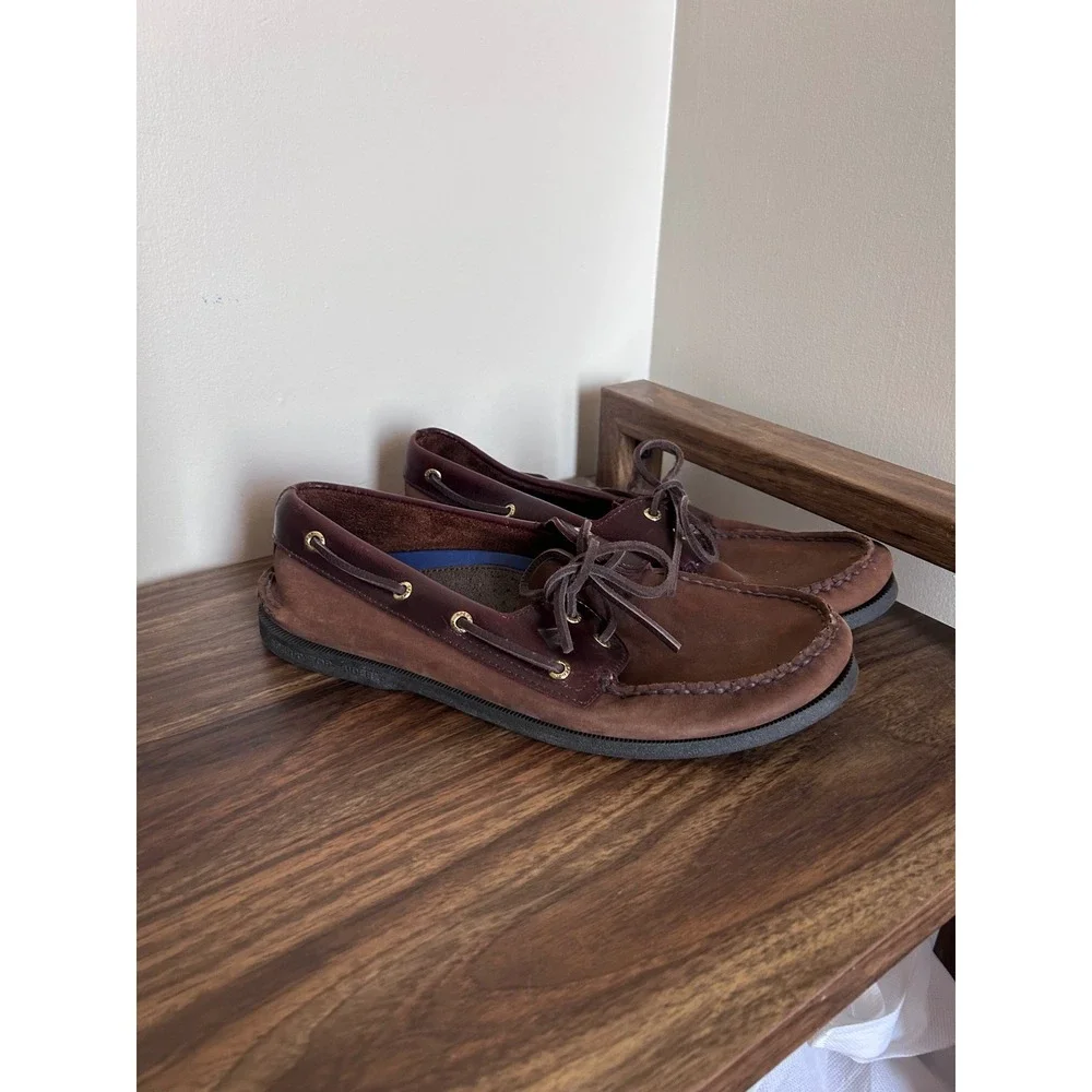 Sperry Top-Sider Mens Authentic Original 2-Eye Brown Leather Boat Shoes 0195412